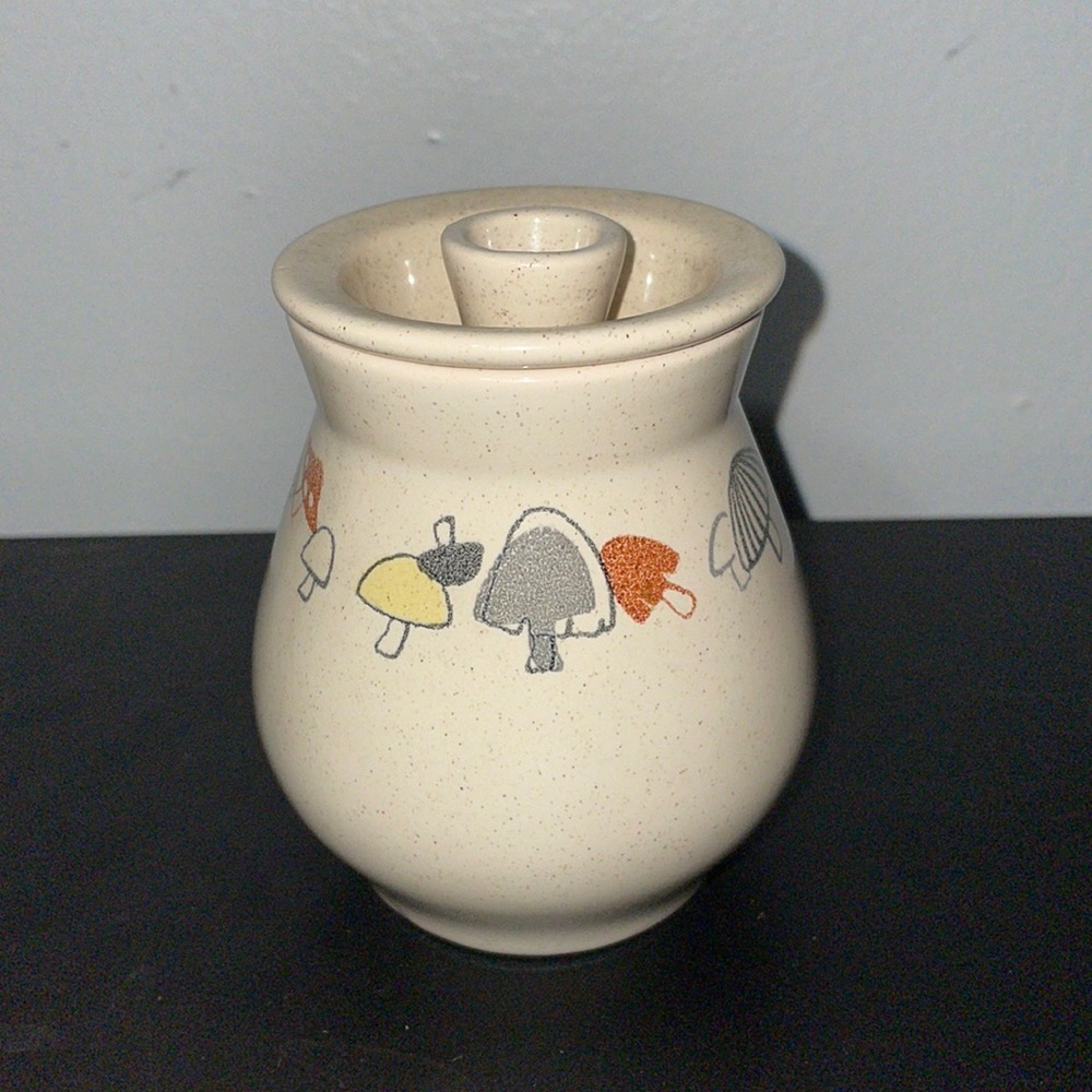 Mid Century Modern MCM Franciscan Woodlore Mustard Jar w/ Lid